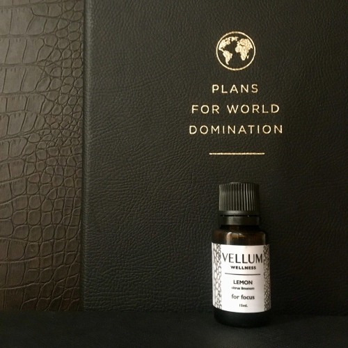 Vellum Wellness Essential Oil Super Focus Kit for concentration, clarity and energy. Also fades blemishes and helps tone skin