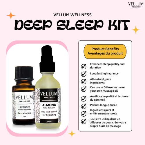 Vellum Wellness Essential Oil Deep Sleep Kit for enhancing sleep, creating a calming ambiance in your home and relaxing before bed