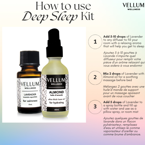 Vellum Wellness Essential Oil Deep Sleep Kit for enhancing sleep, creating a calming ambiance in your home and relaxing before bed