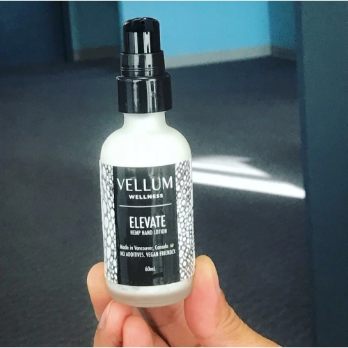 Vellum Wellness Elevate Hemp Hand Lotion 60 ml for dry skin, eczema and on-the-go travel