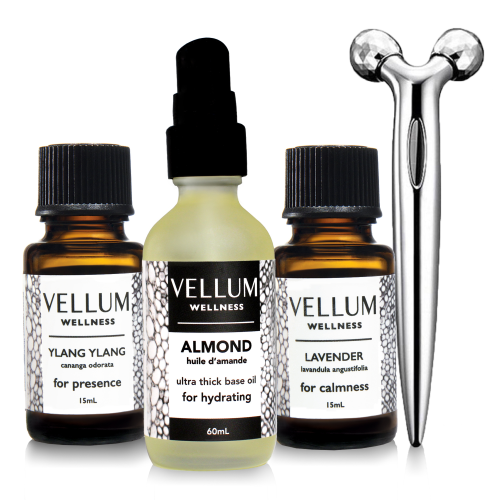 Vellum Wellness Essential Oil Deluxe Sleep Kit for aroma diffuser, sleep, rest and relaxation. Multi-piece set of 15 ml essential oils