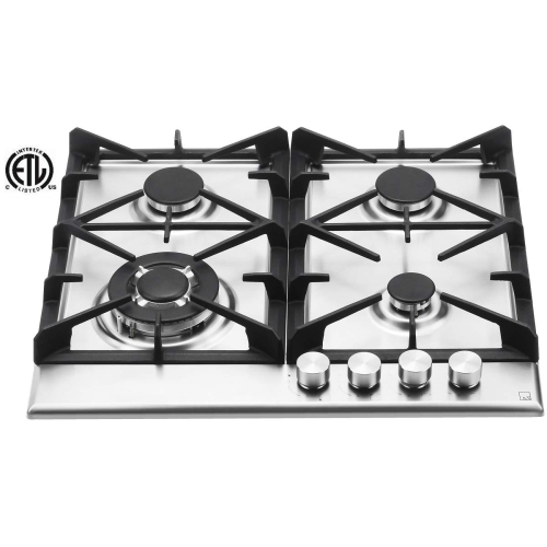 Ramblewood High Efficiency 4 Burner Natural Gas Cooktop, Sealed Burner GC4-50N, ETL Safety Certified.