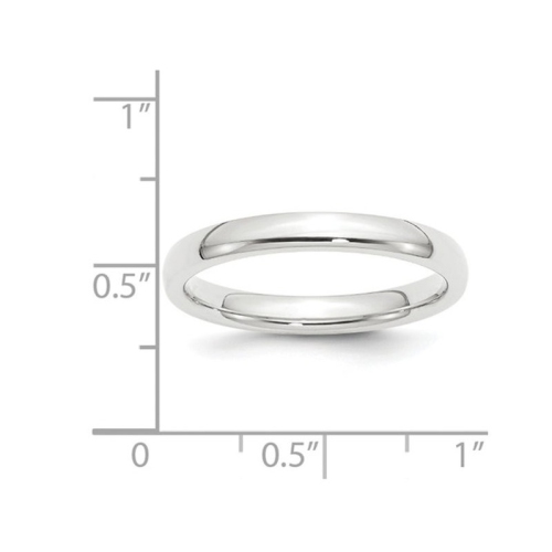 Ladies Platinum Comfort Fit 3mm Wedding Band Ring
