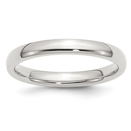 GEM AND HARMONY  Ladies Comfort Fit 3MM Wedding Band Ring In Sterling In Silver