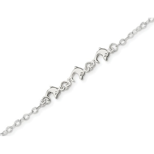 Dolphin Anklet in Sterling Silver