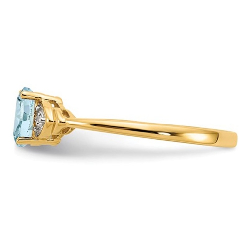 2/5 Carat Aquamarine Promise Ring in 14K Yellow Gold (SZIE 7)