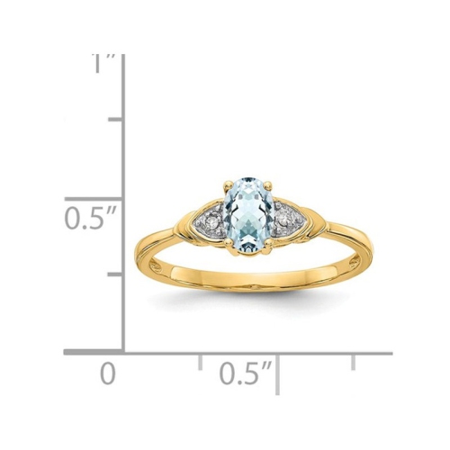 2/5 Carat Aquamarine Promise Ring in 14K Yellow Gold (SZIE 7)