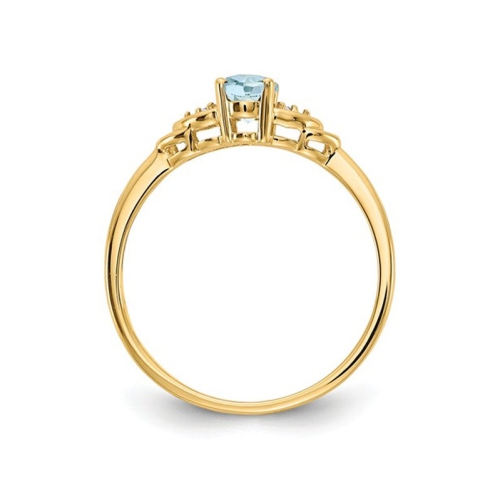 2/5 Carat Aquamarine Promise Ring in 14K Yellow Gold (SZIE 7)