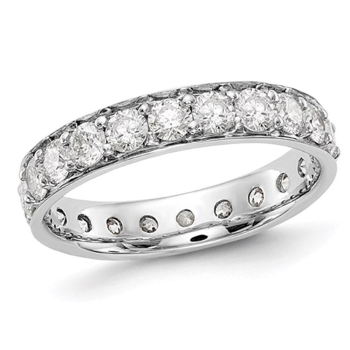2.00 Carat Diamond Eternity Wedding Band Ring in 14K White Gold