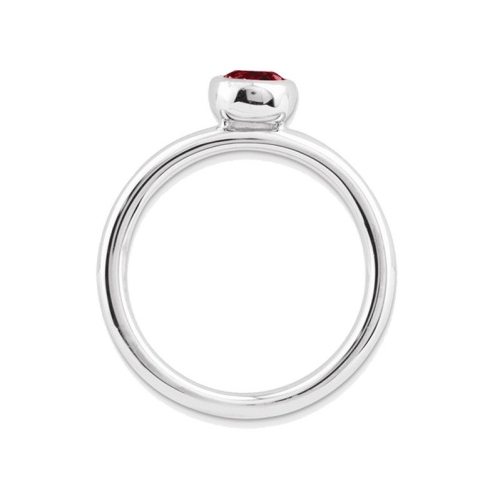 3/5 Carat Lab-Created Ruby Ring in Sterling Silver