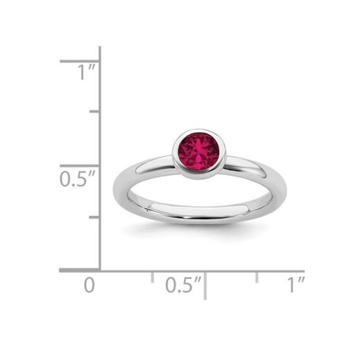 3/5 Carat Lab-Created Ruby Ring in Sterling Silver