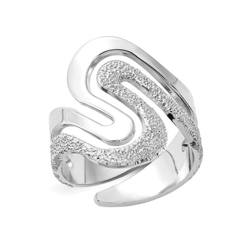 GEM AND HARMONY  Ladies Textured Swirl Ring In Sterling In Silver