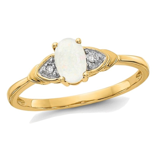 GEM AND HARMONY  14K Gold Opal 3/10 Carat (Ctw) Ring In Yellow