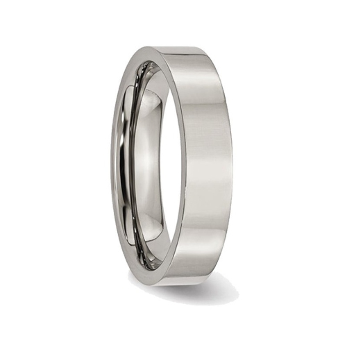 Ladies or Mens Chisel Titanium 5mm Comfort Fit Wedding Band Ring