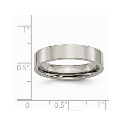Ladies or Mens Chisel Titanium 5mm Comfort Fit Wedding Band Ring