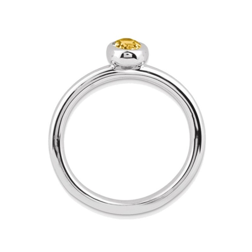 2/5 Carat Solitaire Oval Citrine Ring in Sterling Silver