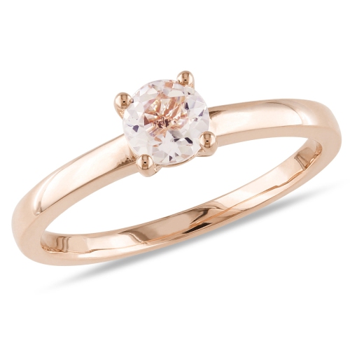 1/2 Carat Morganite Solitaire Ring in 10K Rose Gold