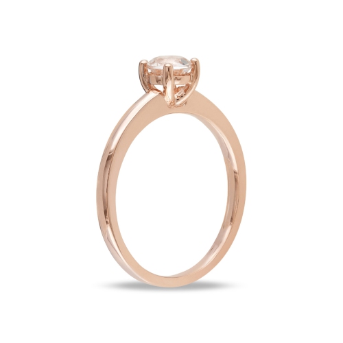 1/2 Carat Morganite Solitaire Ring in 10K Rose Gold