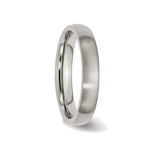 Mens 4mm Comfort Fit Titanium Wedding Band Ring