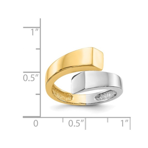 14K White and Yellow Gold Square Overlapping Ring Band