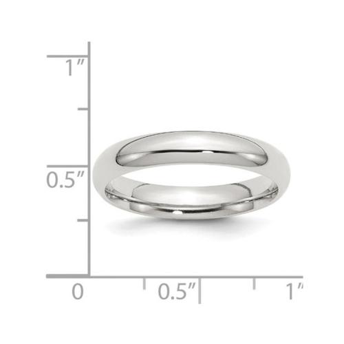 Ladies Comfort Fit 4mm Wedding Band Ring in Sterling Silver