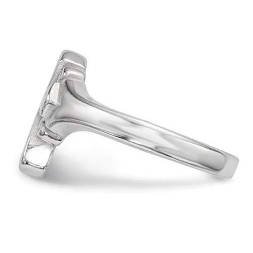 Lab Created Blue Opal Sterling Silver Cross Ring