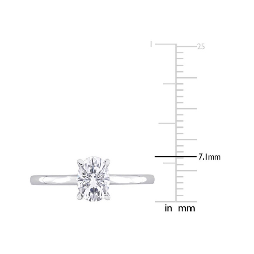 1.00 Carat Lab Created Oval-Cut Moissanite Engagement Ring in Sterling Silver