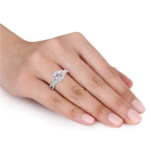 2.20 Carat Lab-Created White Sapphire Crossover Ring in Sterling Silver
