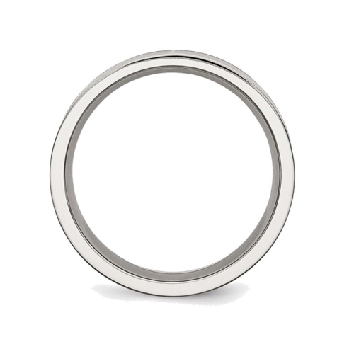 Mens Titanium 6mm Black Enamel Flat Polished Wedding Band Ring