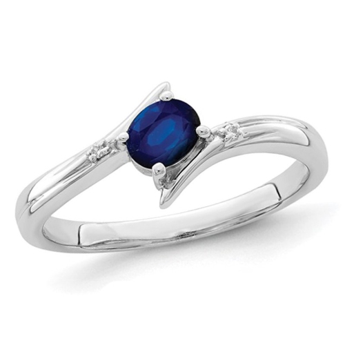 GEM AND HARMONY  1/2 Carat (Ctw) Natural Sapphire Ring In Sterling In Silver
