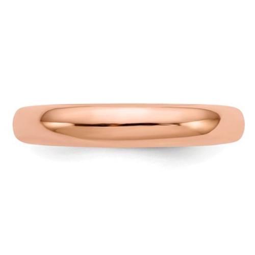 Ladies 14K Rose Pink Gold 4mm Polished Wedding Band Ring