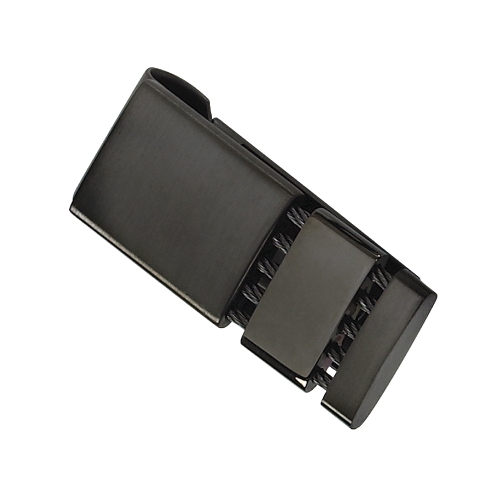 Mens Stainless Steel Black-Plated Money Clip