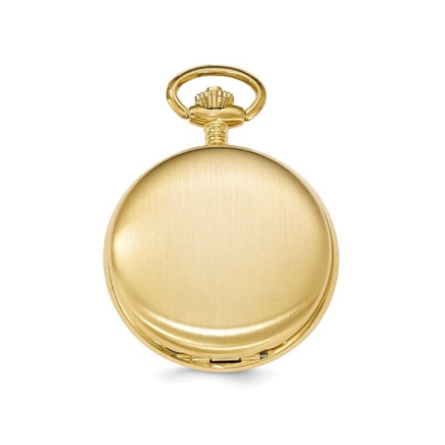 Gold-finish Brass Mechanical Gear View Pocket Watch 42mm