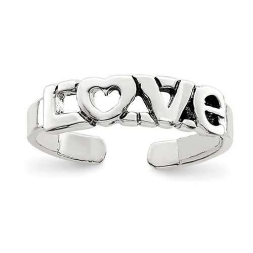 Sterling Silver Antiqued LOVE Toe Ring