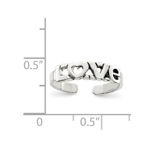 Sterling Silver Antiqued LOVE Toe Ring