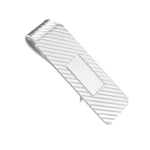 Mens Money Clip in Rhodium Plated Sterling Silver