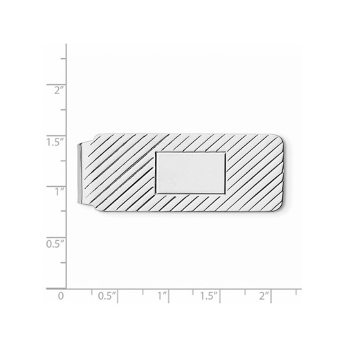 Mens Money Clip in Rhodium Plated Sterling Silver