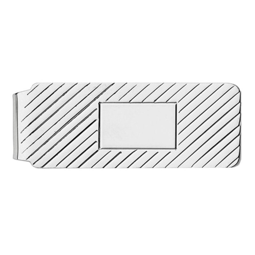 Mens Money Clip in Rhodium Plated Sterling Silver