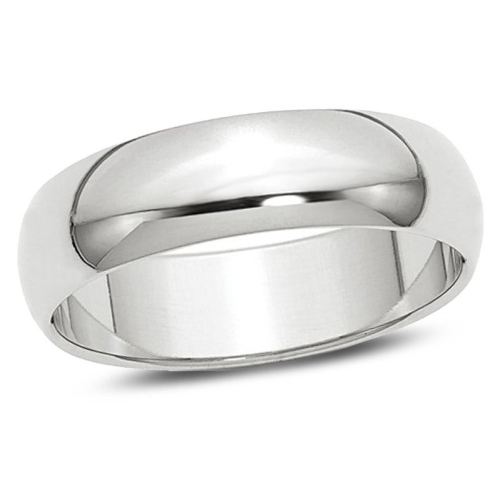 GEM AND HARMONY  Mens Or Ladies 14K Gold 6MM Wedding Band Ring In White
