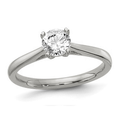 GEM AND HARMONY  1/2 Carat (Ctw Vs2-Si1, D-E-F) Lab Grown Diamond Solitaire Engagement Ring In 14K Gold In White