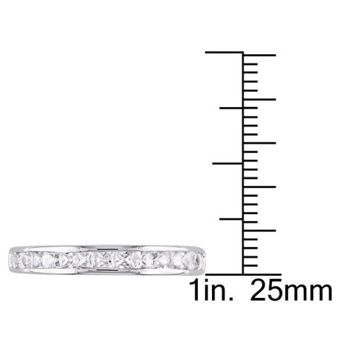3/4 Carat Lab-Created White Sapphire Wedding Anniversary Band Ring in Sterling Silver