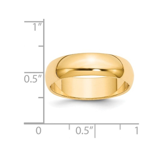 Mens or Ladies 14K Yellow Gold 6mm Wedding Band Ring