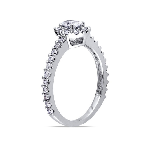 1.00 Carat Oval Diamond Engagement Ring in 14K White Gold