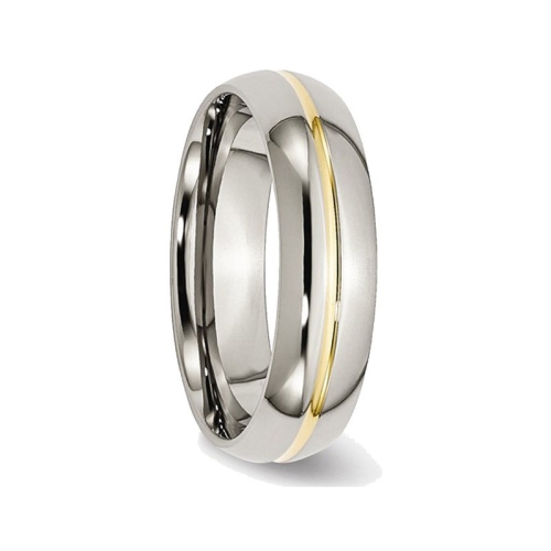 Mens Chisel Titanium 6mm Yellow Plated Wedding Band Ring