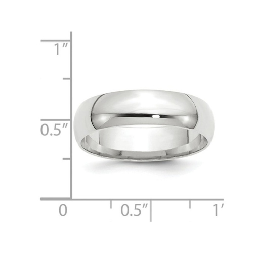 Mens or Ladies 10K White Gold 6mm Comfort Fit Wedding Band Ring