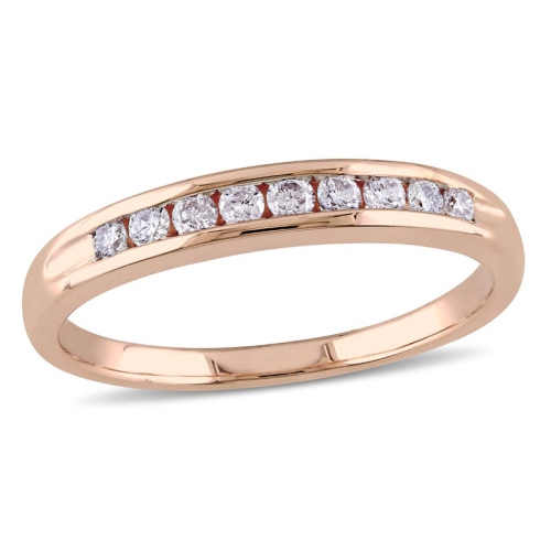 Diamond Anniversary Wedding Band Ring 1/4 Carat in 10k Rose Pink Gold
