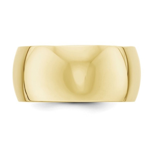 Mens 10K Yellow Gold Solid Polished 10mm Wedding Band Ring