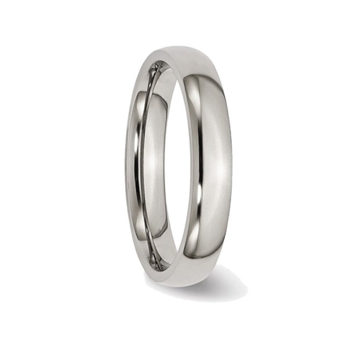 Ladies or Mens Chisel 4mm Comfort Fit Titanium Wedding Band Ring