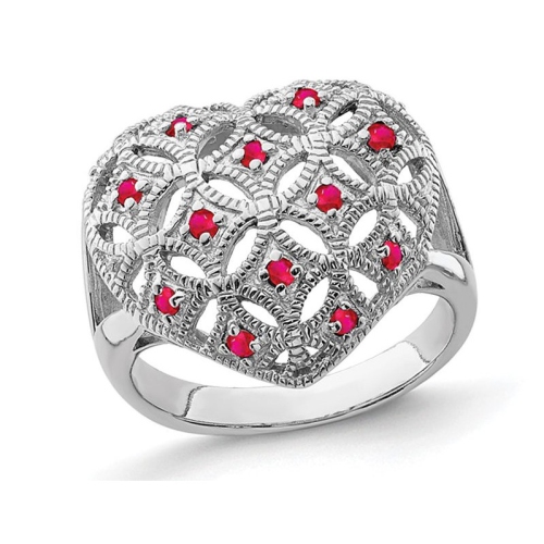 Natural ruby sterling hot sale silver ring