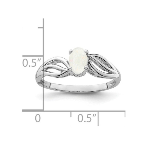 Bague en argent sterling avec opale synthétique en laboratoire de 1/4 ct